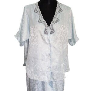 VTG Pajama Lounge Set LovLee Pale Blue Top & Pants